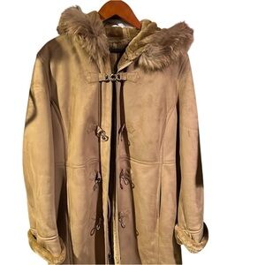 Brown light brown faux shearling xl